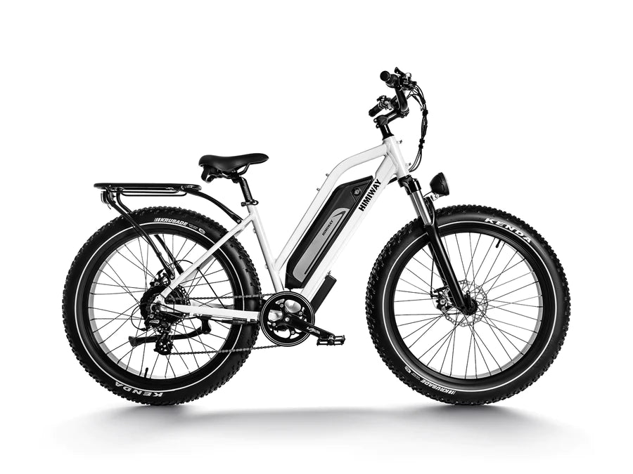 mishozuki electric bicycle Himiway Cruiser Step Thru Ebike | Durable Electric Bike | 350lb Payload, LED Headlight | White