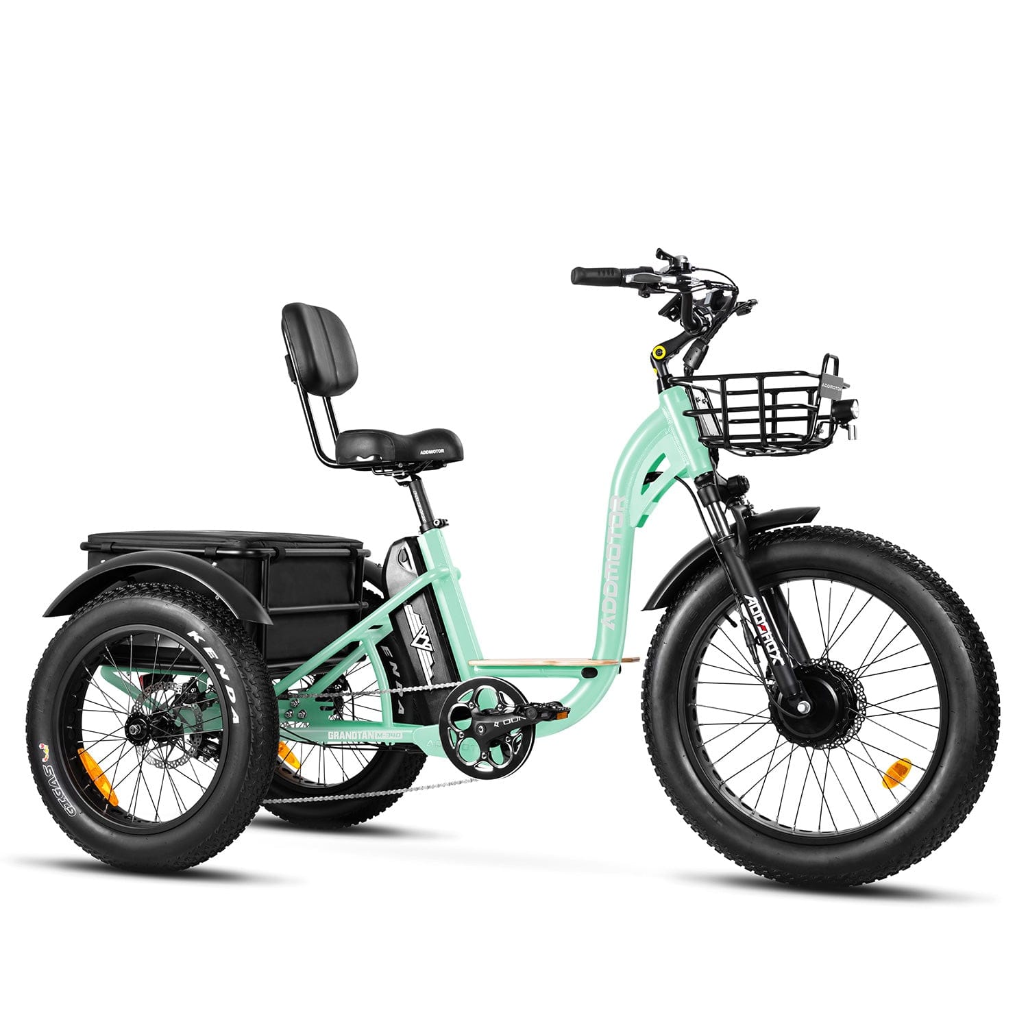 Addmotor GRANDTAN CITY Etrike 2023 Best Electric 3 Wheel Bike, Electric Fat Trike 750W Motor, 48V*20AH Battery for 85+ Miles, Cyan Green